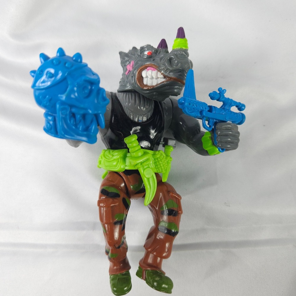 TMNT Machine Gunnin Rocksteady Vintage 1991 Playmates Figure Accessories